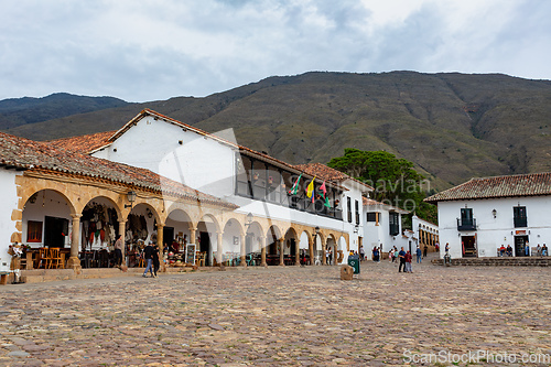 Image of Plaza Mayor in Villa de Leyva, Colombia, largest stone-paved square in South America.