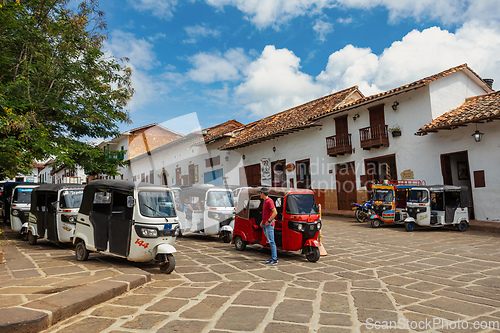 Image of Heritage town Barichara, beautiful colonial architecture in most beautiful town in Colombia.