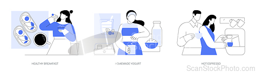 Image of Healthy breakfast isolated cartoon vector illustrations se