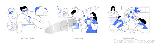 Image of Street food isolated cartoon vector illustrations se