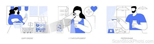 Image of Nutrition supplements isolated cartoon vector illustrations se