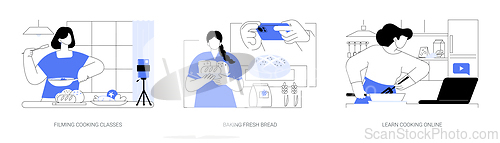Image of Learn cooking isolated cartoon vector illustrations se