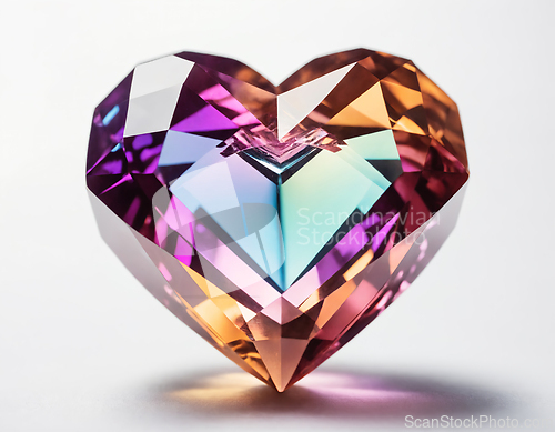 Image of Beautiful heart as a symbol of love in the form of a diamond