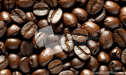 Image of Aromatic roasted coffee beans background