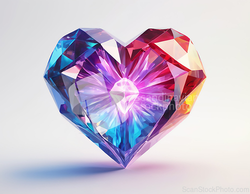 Image of Beautiful  heart as a symbol of love in the form of a diamond