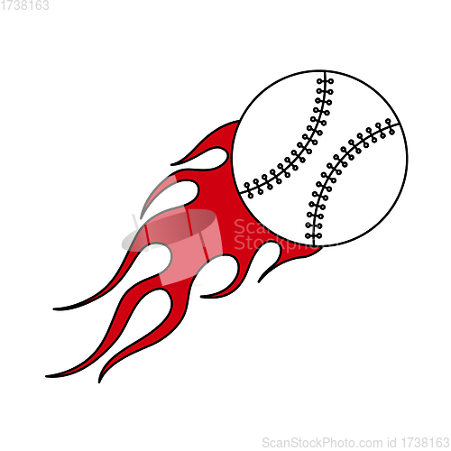Image of Baseball Fire Ball Icon