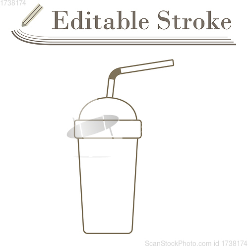 Image of Disposable Soda Cup And Flexible Stick Icon