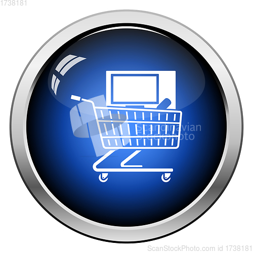 Image of Shopping Cart With PC Icon