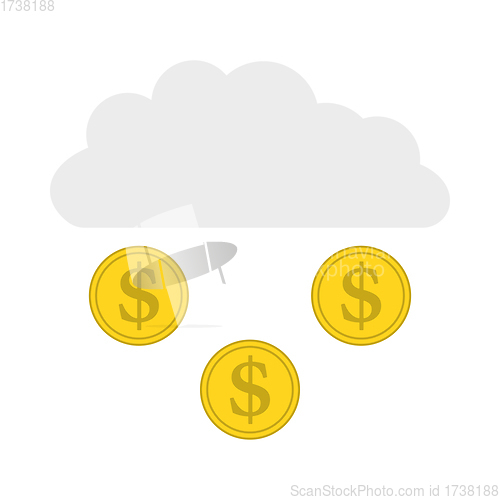 Image of Coins Falling From Cloud Icon