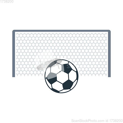 Image of Soccer Gate With Ball On Penalty Point Icon