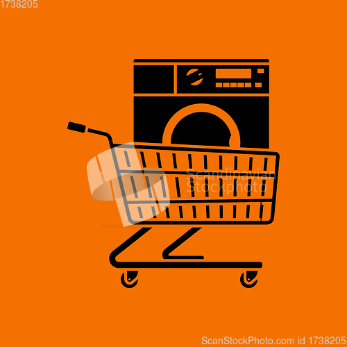 Image of Shopping Cart With Washing Machine Icon