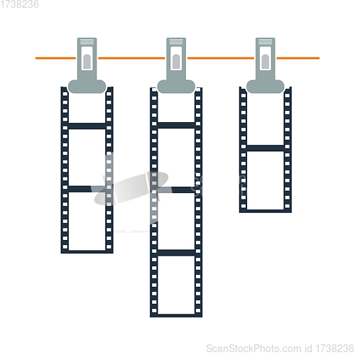 Image of Icon Of Photo Film Drying On Rope With Clothespin