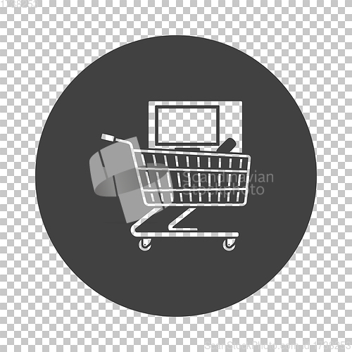 Image of Shopping Cart With PC Icon