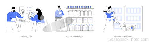 Image of Grocery store isolated cartoon vector illustrations se