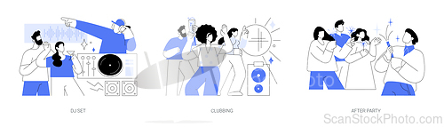 Image of Hanging out in a nightclub isolated cartoon vector illustrations se