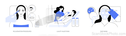 Image of Skin treatment isolated cartoon vector illustrations se