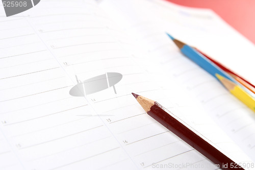 Image of Color pencil and agenda