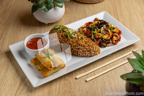 Image of Delicious asian cuisine platter