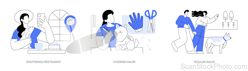 Image of Dog-friendly city isolated cartoon vector illustrations se