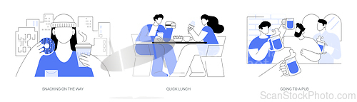 Image of Urban meal isolated cartoon vector illustrations se