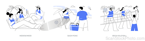 Image of Urban beach isolated cartoon vector illustrations se