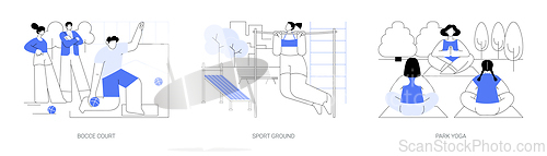 Image of Sport in the city park isolated cartoon vector illustrations se