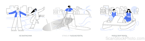 Image of Active sport in city park isolated cartoon vector illustrations se