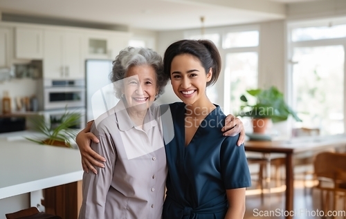 Image of A doctor embraces an elderly patient in a hospital room, symbolizing the compassionate bond and emotional support that defines exceptional healthcare and geriatric well-being.Generated image