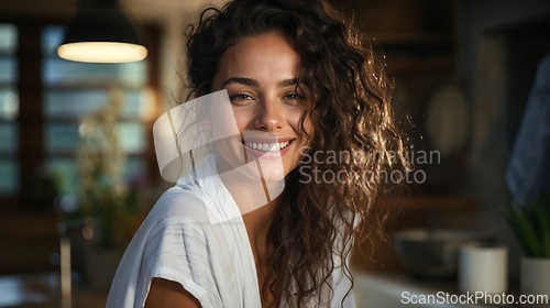 Image of Serene Morning Routine in a Sunlit Modern Kitchen