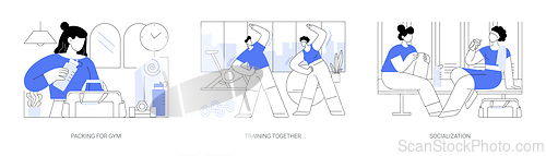Image of Fitness club isolated cartoon vector illustrations se