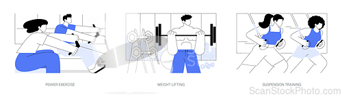 Image of Power training isolated cartoon vector illustrations se