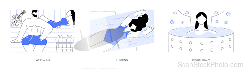 Image of Spa rituals isolated cartoon vector illustrations se