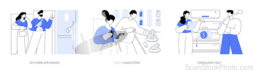 Image of Tech store isolated cartoon vector illustrations se