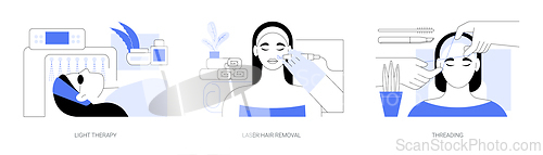 Image of Skin treatment isolated cartoon vector illustrations se
