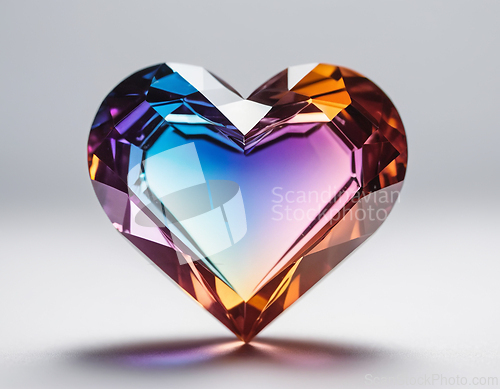 Image of Beautiful heart as a symbol of love in the form of a diamond