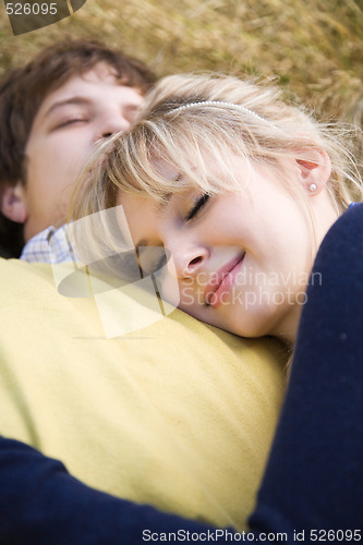 Image of Relaxing young caucasian couple