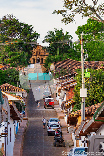 Image of Heritage town Barichara, beautiful colonial architecture in most beautiful town in Colombia.