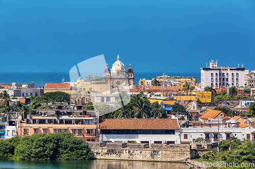 Image of Urban skyline of Cartagena de Indias city on the Caribbean coast