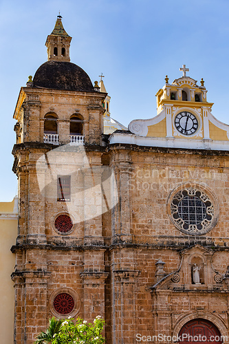 Image of Church Iglesia de San Pedro Claver, colonial buildings located in Cartagena de Indias, in Colombia