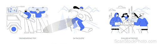 Image of Winter sports isolated cartoon vector illustrations se