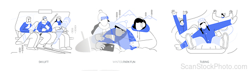 Image of Winter park isolated cartoon vector illustrations se