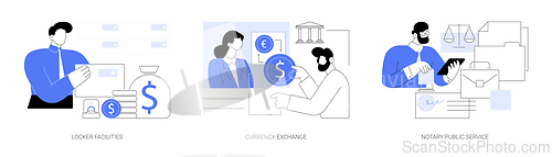 Image of Bank services isolated cartoon vector illustrations se
