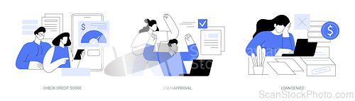 Image of Bank loan service isolated cartoon vector illustrations se