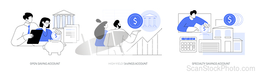 Image of Saving accounts isolated cartoon vector illustrations se