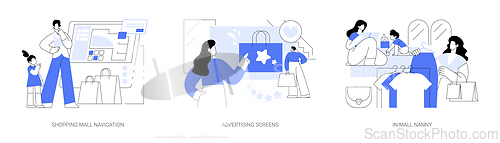 Image of Shopping mall isolated cartoon vector illustrations se