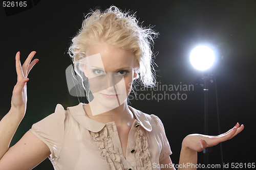 Image of Fashion model in studio