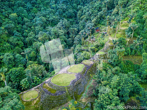 Image of Ciudad Perdida, ancient ruins in Sierra Nevada mountains. Santa Marta, Colombia wilderness