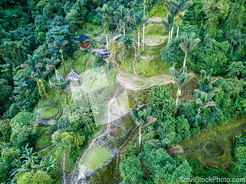 Image of Ciudad Perdida, ancient ruins in Sierra Nevada mountains. Santa Marta, Colombia wilderness