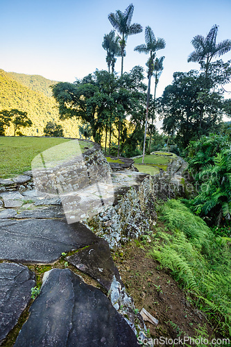 Image of Ciudad Perdida, ancient ruins in Sierra Nevada mountains. Santa Marta, Colombia wilderness