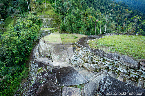 Image of Ciudad Perdida, ancient ruins in Sierra Nevada mountains. Santa Marta, Colombia wilderness